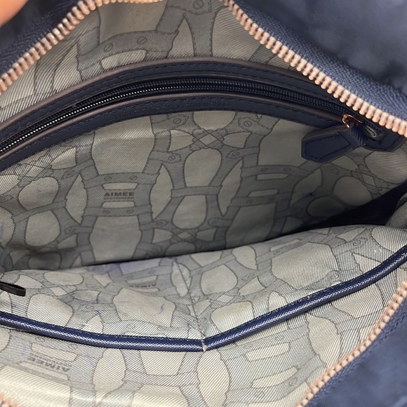 Aimee Kestenberg Navy Blue Lightweight Crossbody Bag with rose gold accents - Picture 12 of 13
